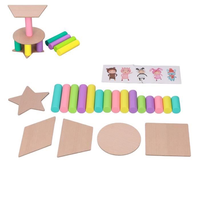 Jeu d'empilage de tour en bois dés renversant jouet de tour penchée Jeu d'empilage de tour en bois dés renversant jouet de tour penchée