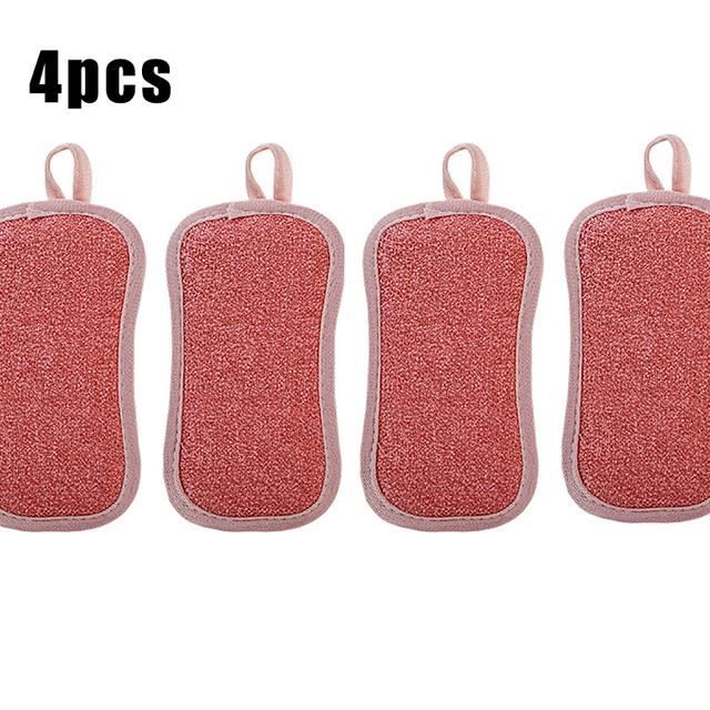Lot De 4 éponges Nettoyantes Antibactériennes - Pour Poussière Humide Et Surfaces