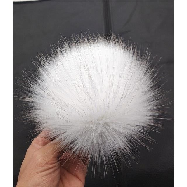 Lot De 14 Pompons En Fourrure Artificielle Avec Élastique - Pompons Renard Doux 8cm Pour Bricolage, Chapeaux Et Accessoires (7 Couleurs)