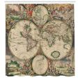 Abakuhaus Carte du monde Rideau de Douche, Art Antique Vintage, 175 x 240 CM, Multicolore-1