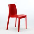 Chaise en polypropylène empilable Salle à Manger café bar Rome Grand Soleil, Couleur: Rouge-1
