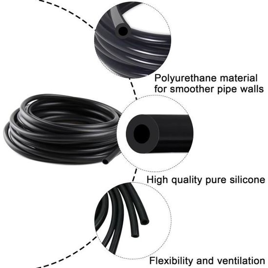 Tuyau Silicone 5m - Diamètre Intérieur 3mm - Pour Vide, Air, Turbos - Résistant Haute Température (-40°C à 220°C)