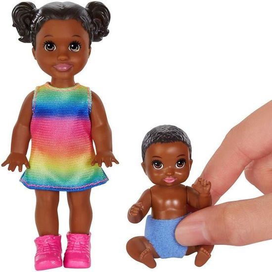 Barbie Famille Coffret Deux poupées Skipper baby-sitter Frère et Sœur, un  jeune enfant et un bébé en couche, jouet pour enfant, G - Cdiscount Jeux -  Jouets