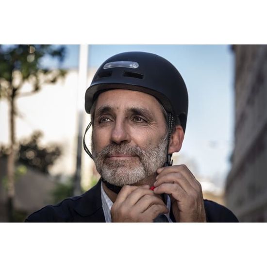 Casque H30 vision vélo, trottinette avec feu arrière LED Yeep.Me Bleu - Taille L - Feu Vert