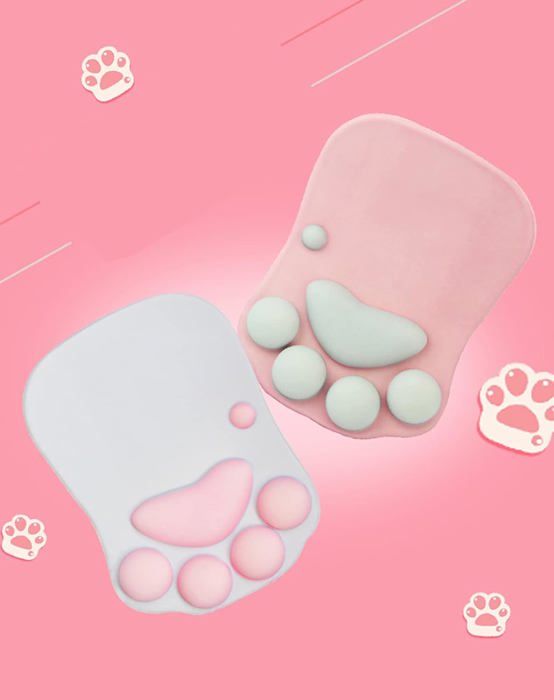 Support De Poignet En Silicone, Tapis De Souris, Clavier, Chat à