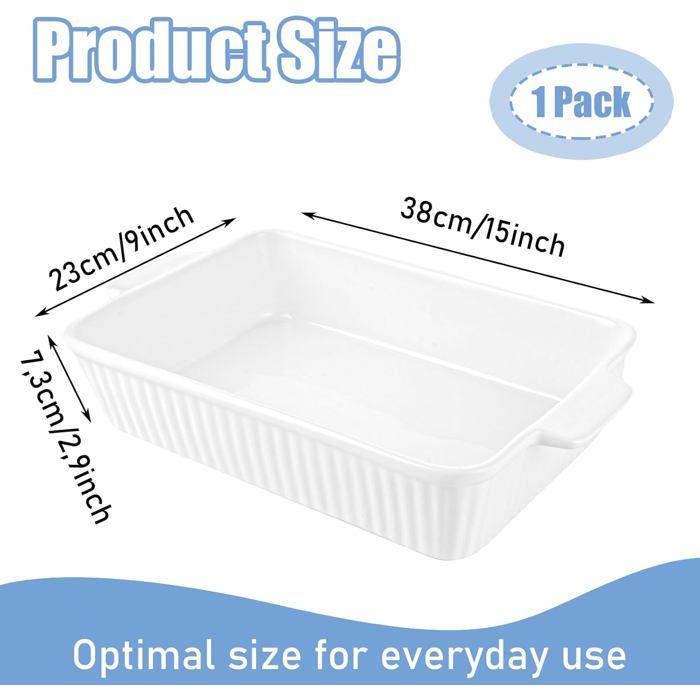 Plat Four Porcelaine Rosti Modula - 24x24x7cm, Blanc, Pour Gratin, Lasagne, Tiramisu