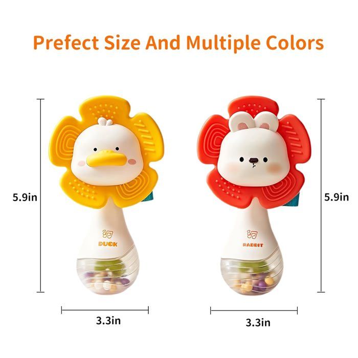 MOONTOY – Lot De 12 Hochets Et Anneaux De Dentition Pour Bébé – 3-6-9-12 Mois – Jouet éducatif Sensoriel, Sans BPA, Couleurs Vives Et Sons Doux – Cadeau Idéal Pour Nouveau-né