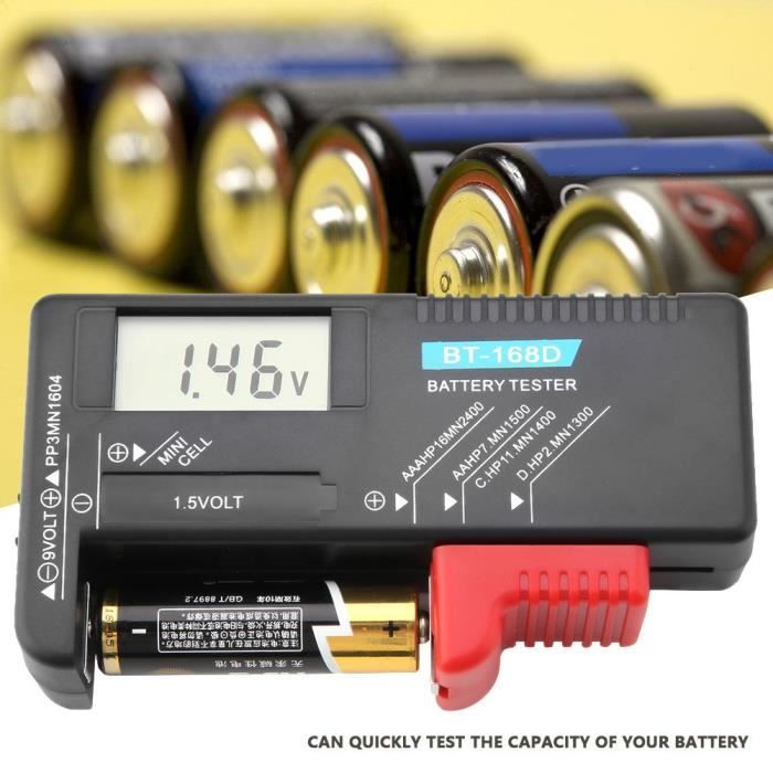 Testeur De Batterie LCD - Vérifiez AAA, AA, 9V, 1.5V Facilement