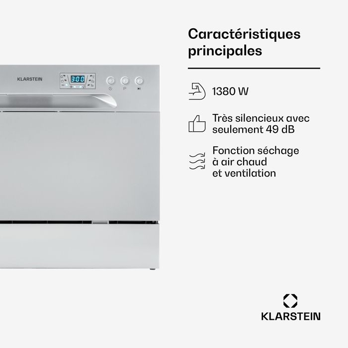 Mini Lave-Vaisselle De Bureau - 1500W - Acier Inoxydable - Stérilisation UV - Portable