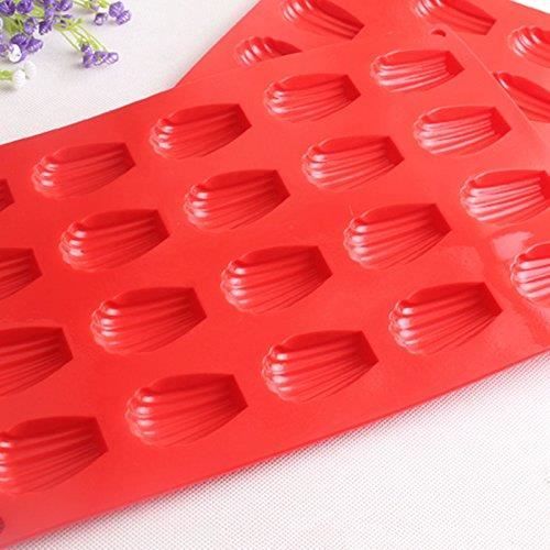4 Moules à Madeleine EMAGEREN - Silicone Alimentaire Antiadhésif - 8,9,15 Cavités - Pour Four Et Congélo