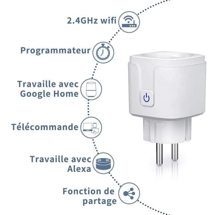 Prise Connectée Grefic WiFi Alexa, Google Home et application 12€39 @