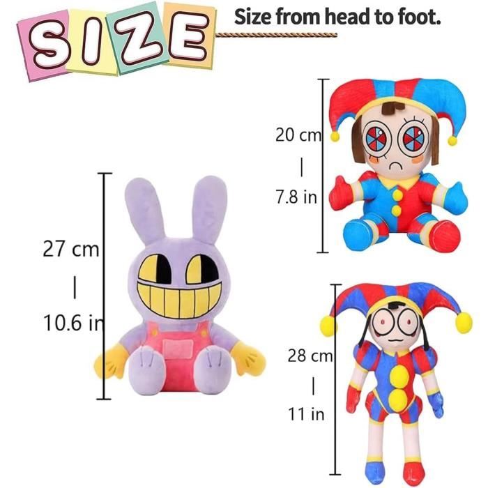 Wiztex Jax Digital Circus Peluche - 25 cm Jax Jouet Câlin pour Enfants - Cadeau Clown Incroyable