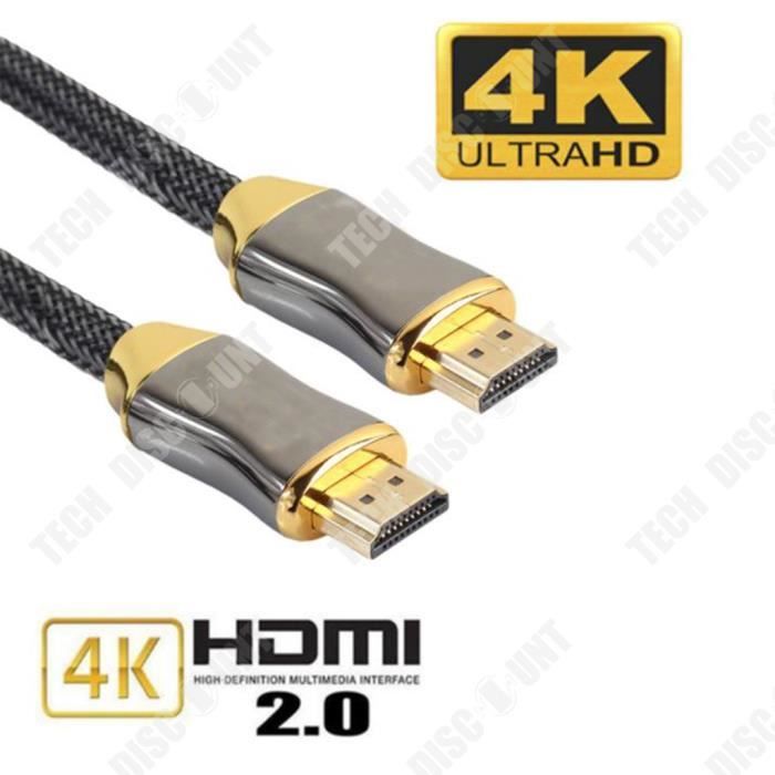 Ototon® 2M Câble HDMI 2.0 Ultra HD Haute Vitesse 4K Premium Haut