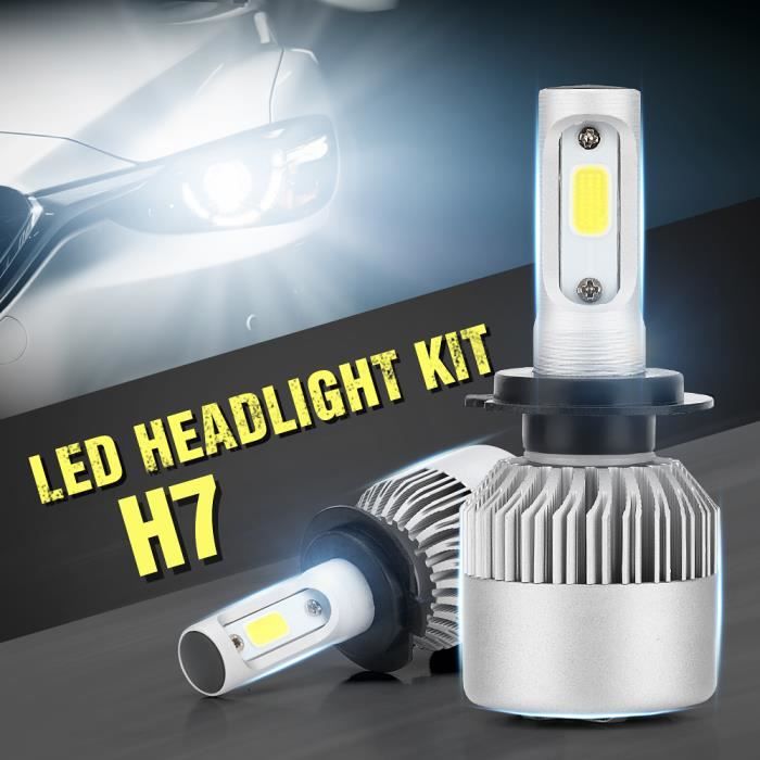  Kit d'ampoules LED C6 H7 3800 lm 36 W 6000 K blanc froid pour  voiture moto
