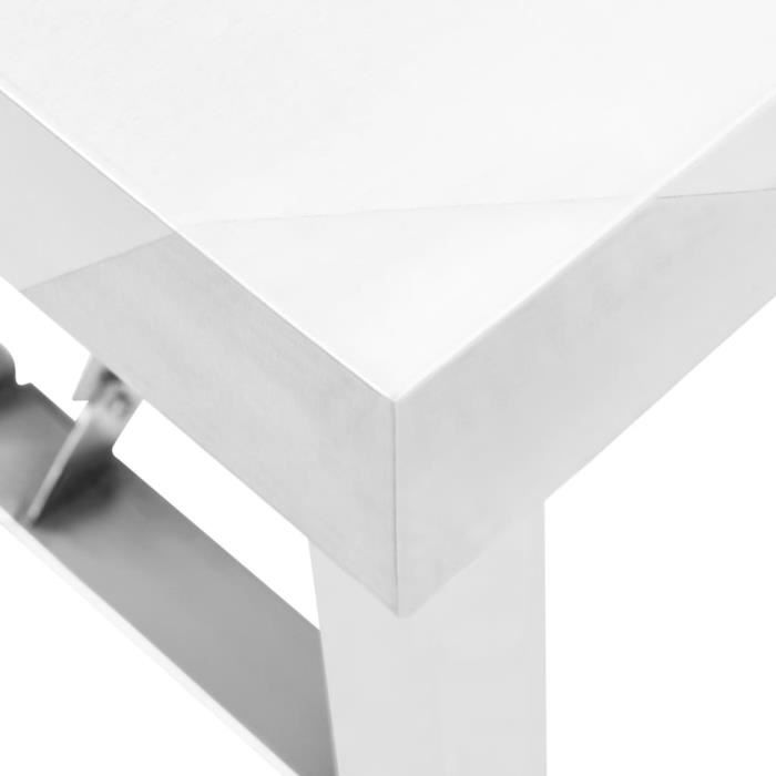 Table de travail pliable de cuisine 85x60x80cm Acier inoxydable