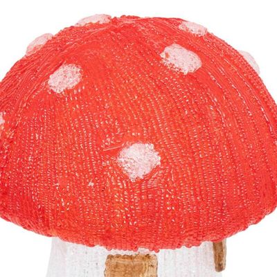 Lights4fun Lot De 3 Champignons LED En Acrylique - Pour Intérieur Et Extérieur - Décoration De Noël - Blanc