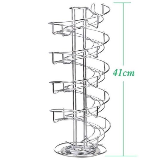 Distributeur D'œufs En Spirale - Range-œufs Pour Frigo Jusqu'à 24 œufs - En Métal, Design Moderne (Noir)