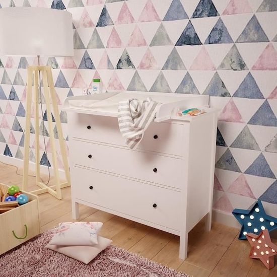 Plan à langer, Polini Kids pour Commode IKEA HEMNES Couleur blanc, 1412-950  - Cdiscount Puériculture & Eveil bébé