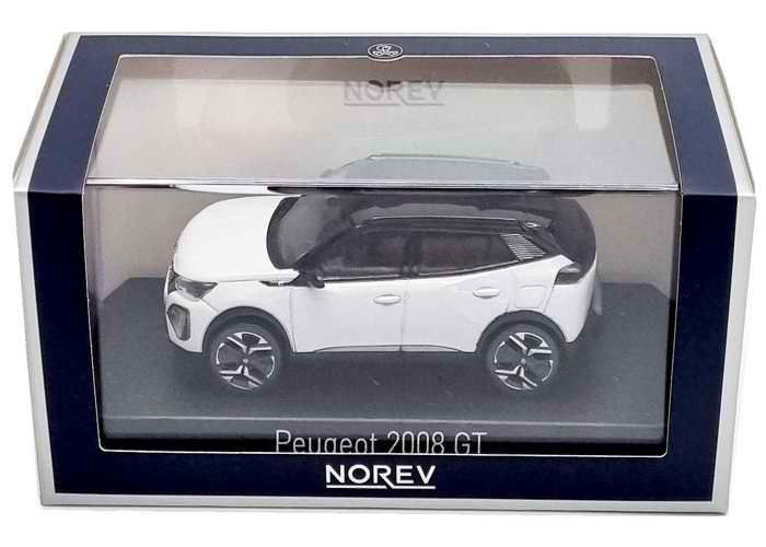SAST NOREV Voiture Miniature de Collection Peugeot 2008 GT Blanc Okénite de 2024 Compatible avec Peugeot 1/43