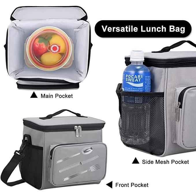Sac Isotherme JETech 10L - Repas, Bandoulière Réglable - Noir, Étanche