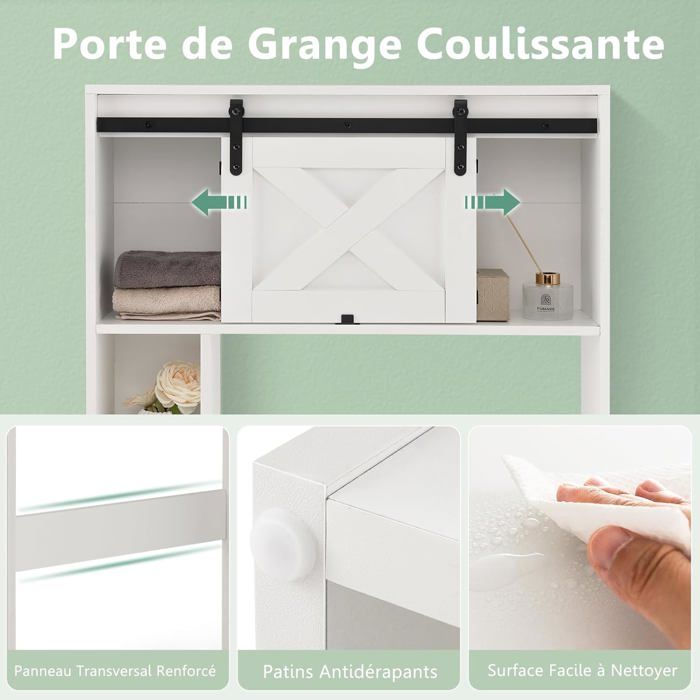 Meuble Salle De Bain Avec 2 Portes Coulissantes - Dimensions 60x20x80 Cm - Étages Réglables, Porte-papier Toilette Et Support Brosse - Noir - Pour Petits Espaces