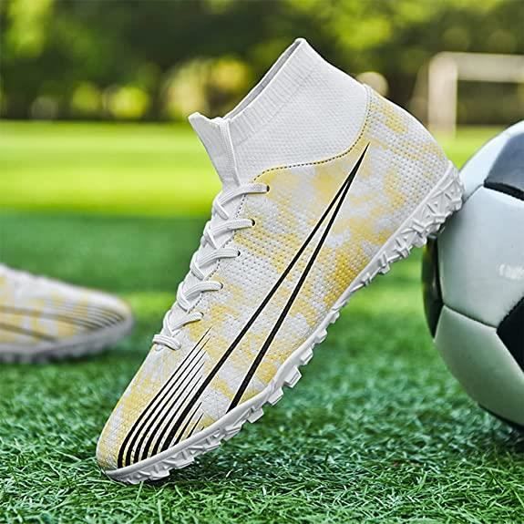 Chaussures de football antidérapantes montantes pour hommes et femmes,  chaussures d\entraînement de football en plein air(Or) gold - Cdiscount  Sport