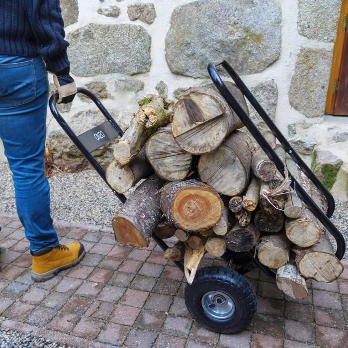 Chariot de rangement pour bois massif de chauffage/chariot à bois de  chauffage (anthracite) : : Jardin