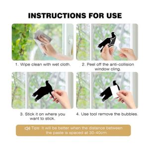 20 Autocollants Papillons Anti-Collision - Électrostatique Repositionnable Pour Vitres