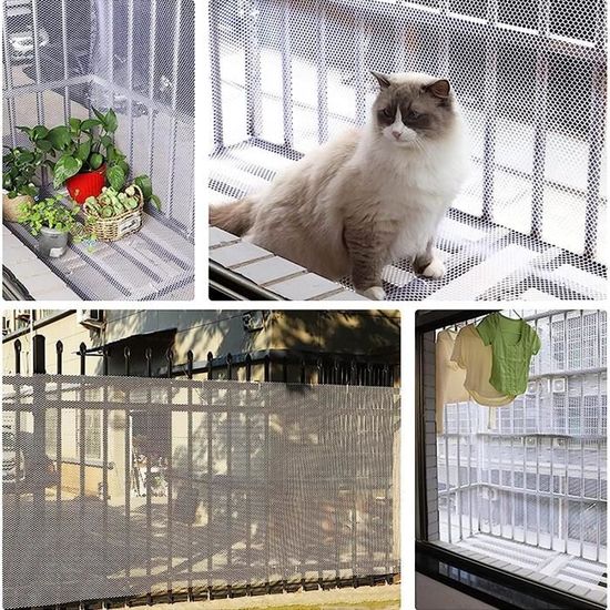 Filet de balcon anti-chute en nylon pour chat et animal domestique - Filet  de terrasse pour animaux domestiques - Filet de balcon en maille pour  balcon, fenêtre, escalier, protection des animaux domestiques (