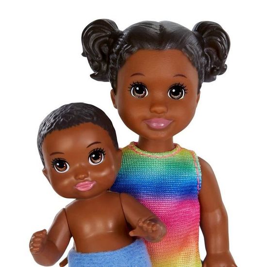 Barbie Famille Coffret Deux poupées Skipper baby-sitter Frère et Sœur, un  jeune enfant et un bébé en couche, jouet pour enfant, G - Cdiscount Jeux -  Jouets