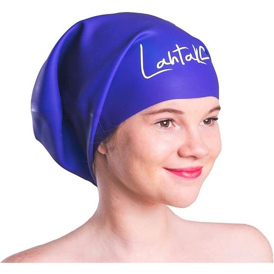 BICBLL Bonnet de Bain Silicone,Bonnet de Natation Cheveux Longs,3D Bonnet de Natation Filles,Tresses et Dreadlocks Bonnet de Bain Mode Silicone étanche Grand Bain pour Femmes et Hommes