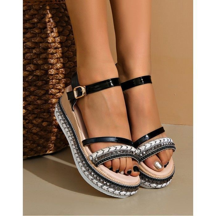 Sandale Femme Sexy Sandales Compensé été Sandales Femme Rouge Rouge - Chaussures