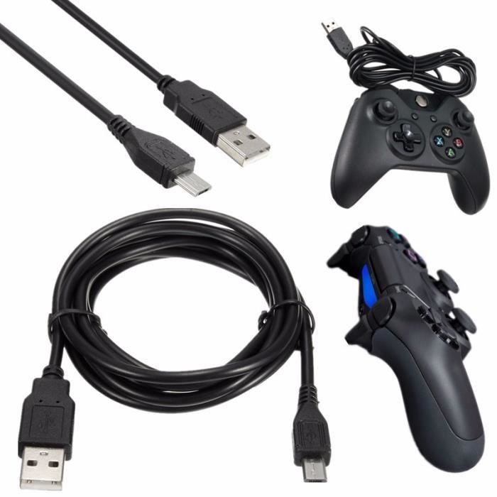 Chargeur de manette PS4, 1,8 m, câble de charge de manette Playstation 4,  long câble de chargement micro USB pour PS4/PS4 Pro/PS4 Slim/PS4, manettes  Xbox One X/One S : : Jeux vidéo