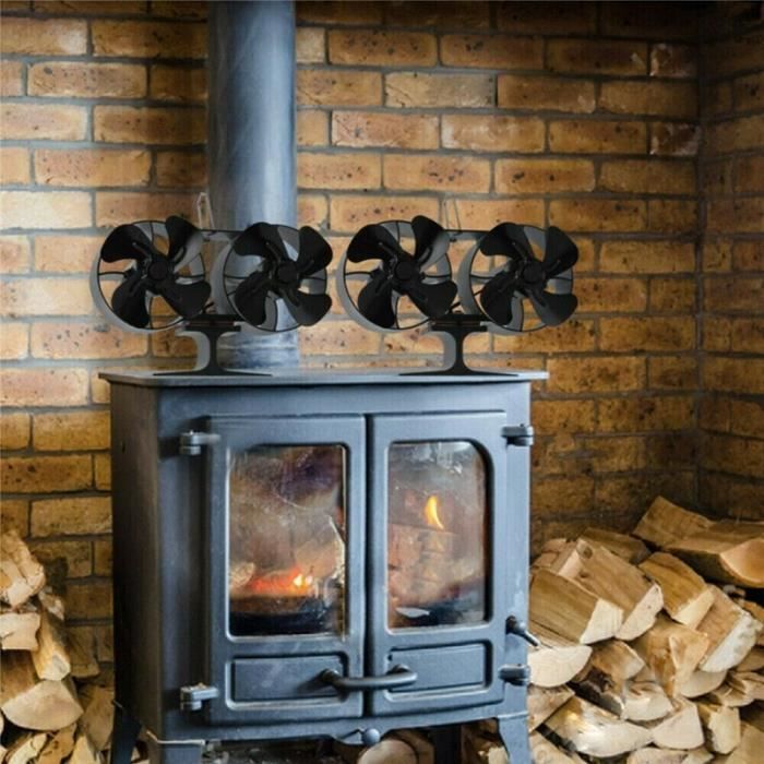 Ventilateur de poêle à bois à 8 lames, brûleur de cheminée