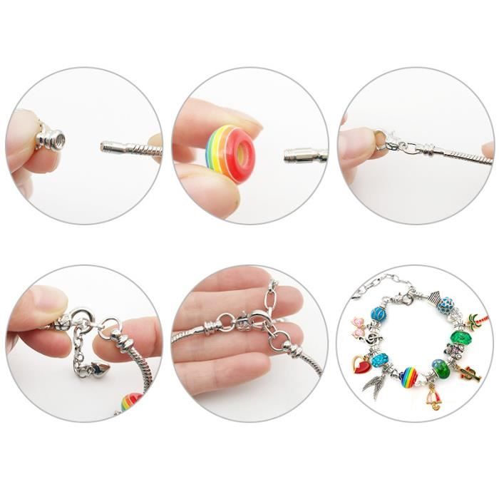 Kit de fabrication de bijoux, 1960 pièces comprenant des perles de bijoux, des instructions, des apprêts, un fil pour bracelet, collier, boucles d'oreilles pour adultes Inscraft