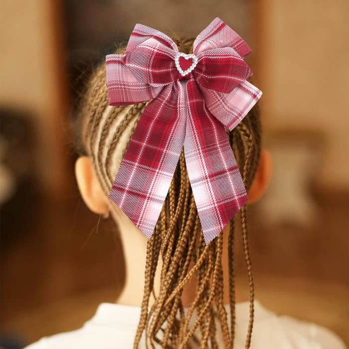 Barrettes À Cheveux Avec Nœud Écossais,Barrettes À Cheveux Écossaises Pour Enfants,Pinces À