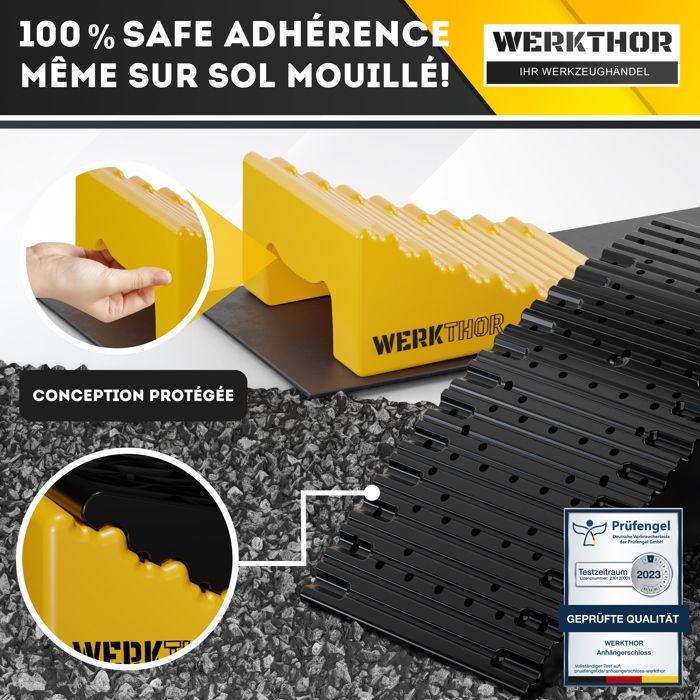 WERKTHOR Lot De 2 Cales De Nivellement XXL – Jusqu'à 13,5 Tonnes – Camping-car, Caravane, Remorque – Bleu – Sac De Transport Inclus