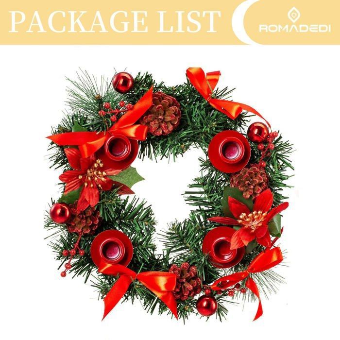 Couronne De L'avent Ronde Décoration De Noël Couronne De Table En Bois