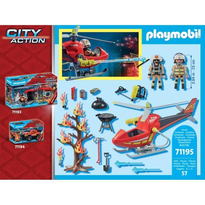 PLAYMOBIL - Hélicoptère bombardier des pompiers - City Action