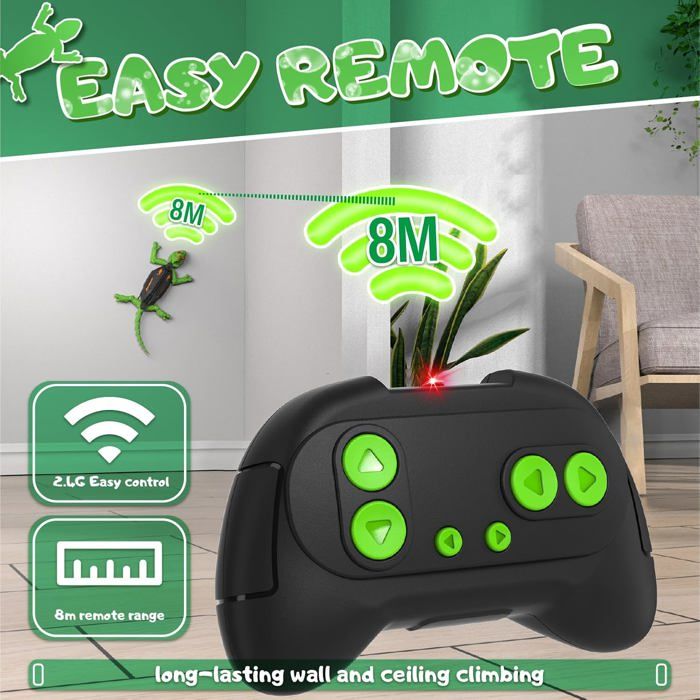 Gecko Radiocommandé Grimpeur, Lezard Télécommandé Robot Jouet Qui ...