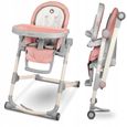 LIONELO Chaise haute bébé Cora réglable pliable - Rose-0