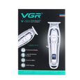 Argent VGR métal tondeuse à cheveux tondeuse électrique outil de sculpture sur cheveux professionnel barbier-0