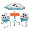 FUN HOUSE 713095 INDIAN PANDA Salon de jardin avec une table, 2 chaises pliables et un parasol pour enfant-0