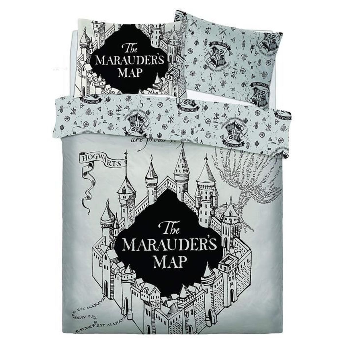 Harry Potter Parure de lit r/éversible avec housse de couette et housse de couette Warner Brothers Double