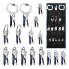 KRAFT PLUS KRAFTPLUS K.105-2316 Jeu de pinces-étaux carrossiers travaux de soudure carrosserie garagiste - 16 pcs. - avec étui enroulable