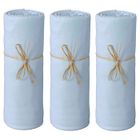 PTIT BASILE Lot x3 draps housse bébé 60x120 cm - bleu ciel - 100% jersey Bio