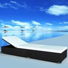 VIDAXL Chaise longue amovible avec coussin - Noir Blanc - 195 x 60 x 31 cm