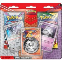 Cartes Pokémon - ASMODEE - Pack 2 Boosters Octobre 2023 - 3 cartes brillantes - Code JCC inclus