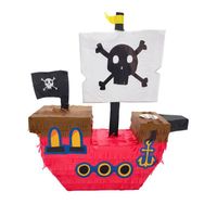 Piñata bateau de pirate 50 x 43 cm - Rouge