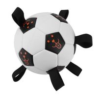 Cuque Ballon de football chien Grab Tabs Dog Soccer Ball Jouet interactif de ballon de football pour chien avec pompe pour petits